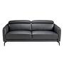Sofa 2-Sitzer Leder Schwarz 5