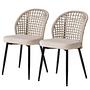 Dining chair set of 2 velvet beige 0
