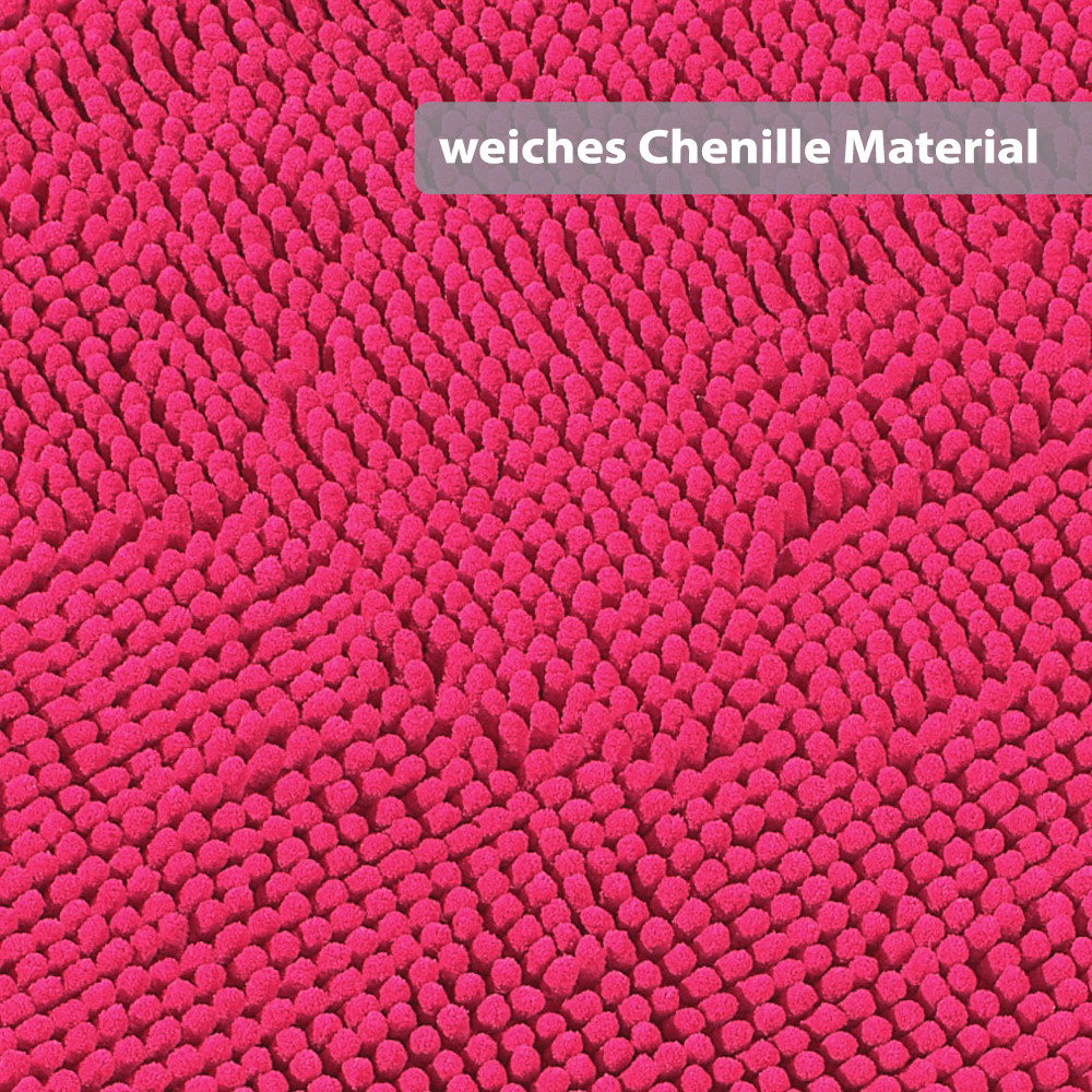 Mikrofaser Eckbadematte Fuchsia Öko-Tex Standard 100 1