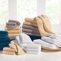 4-tlg. Handtuch-Set aus Baumwolle Beige Öko-Tex Standard 6