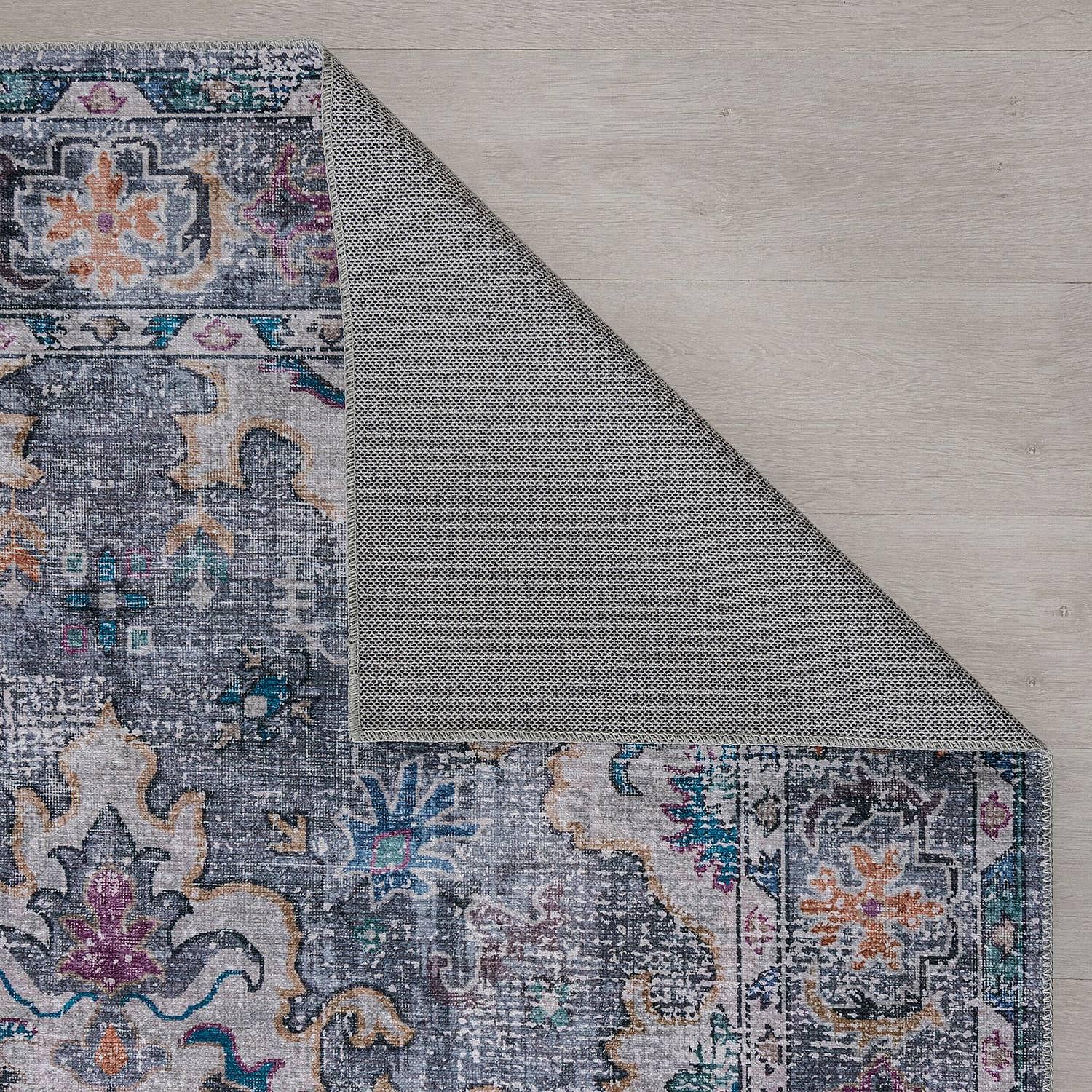 Waschbarer Kurzflorteppich Millie Blau 1