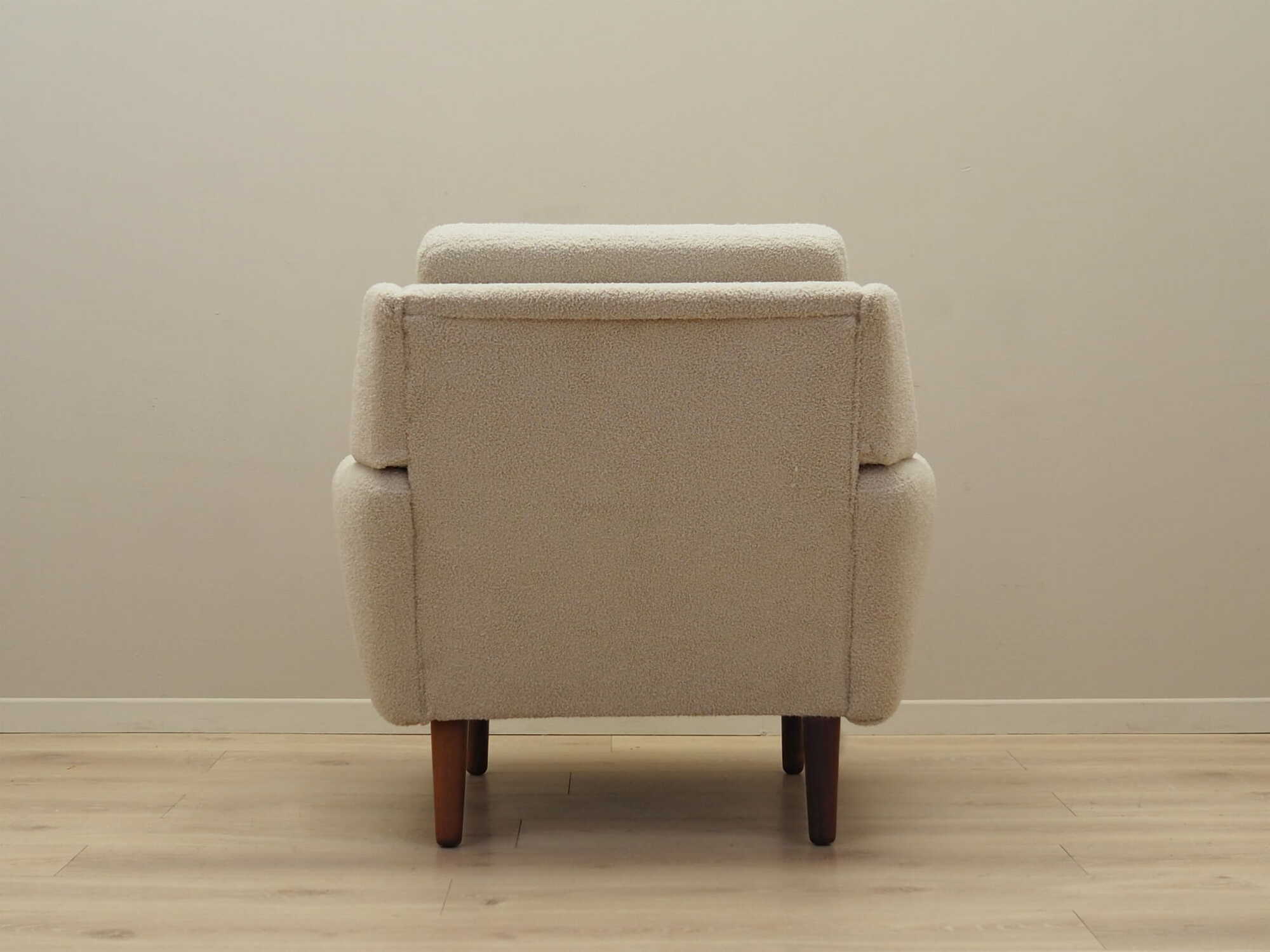 Armchair Textile Wood Cream 1970s 8