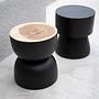 Der Karbun Hocker Schwarz Natur  ø50cm 3
