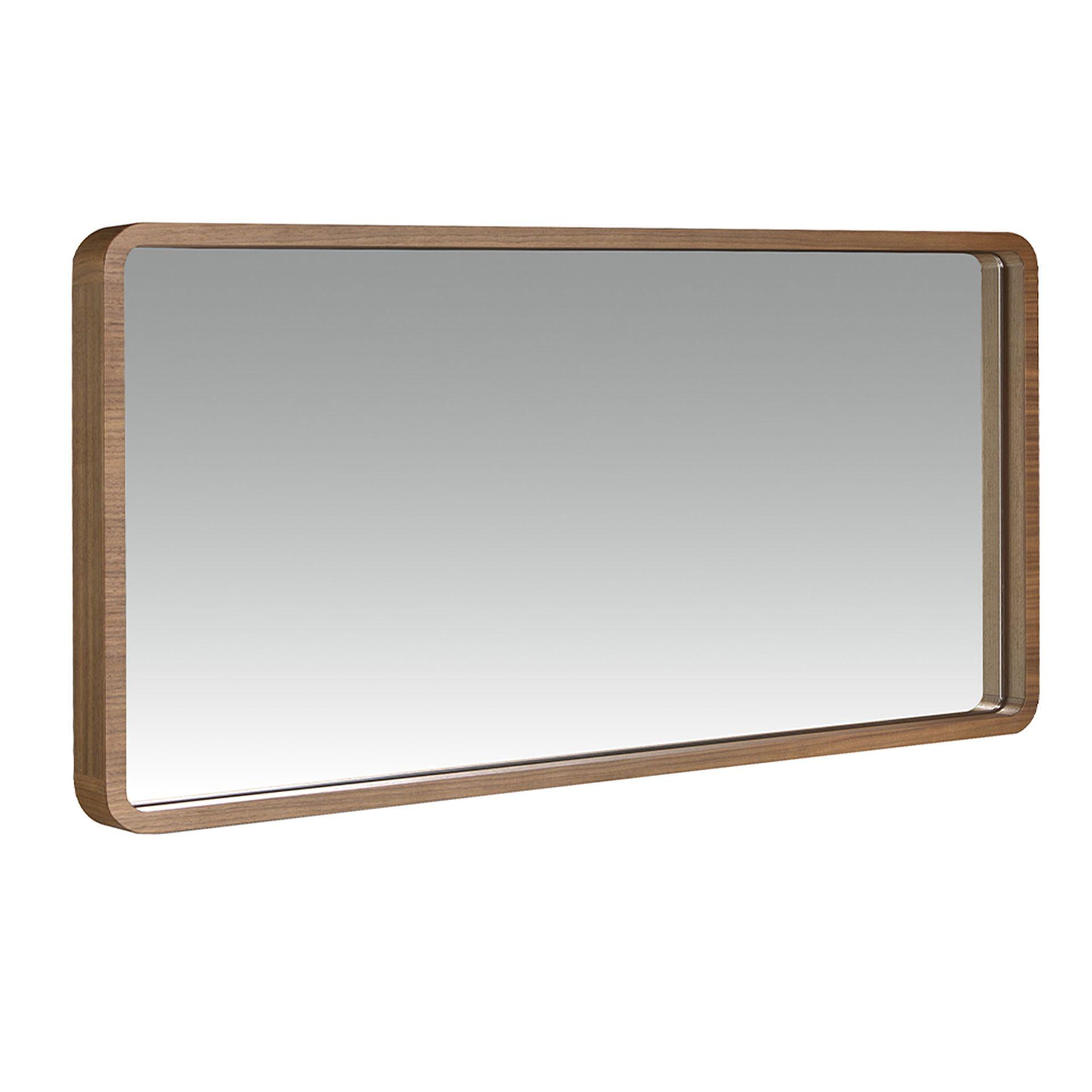 Wall mirror walnut veneer brown 0