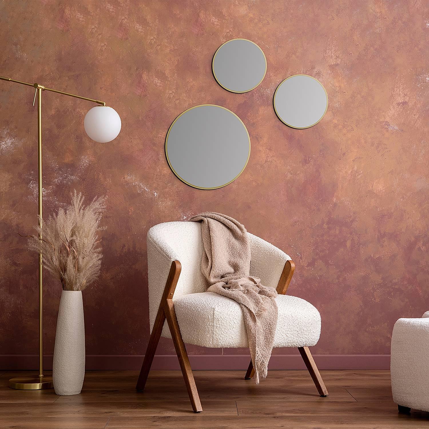 Wall mirror Picasso Round Gold Ø 25cm 2