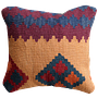 Kilim Kissenbezug Wolle Mehrfarbig 0