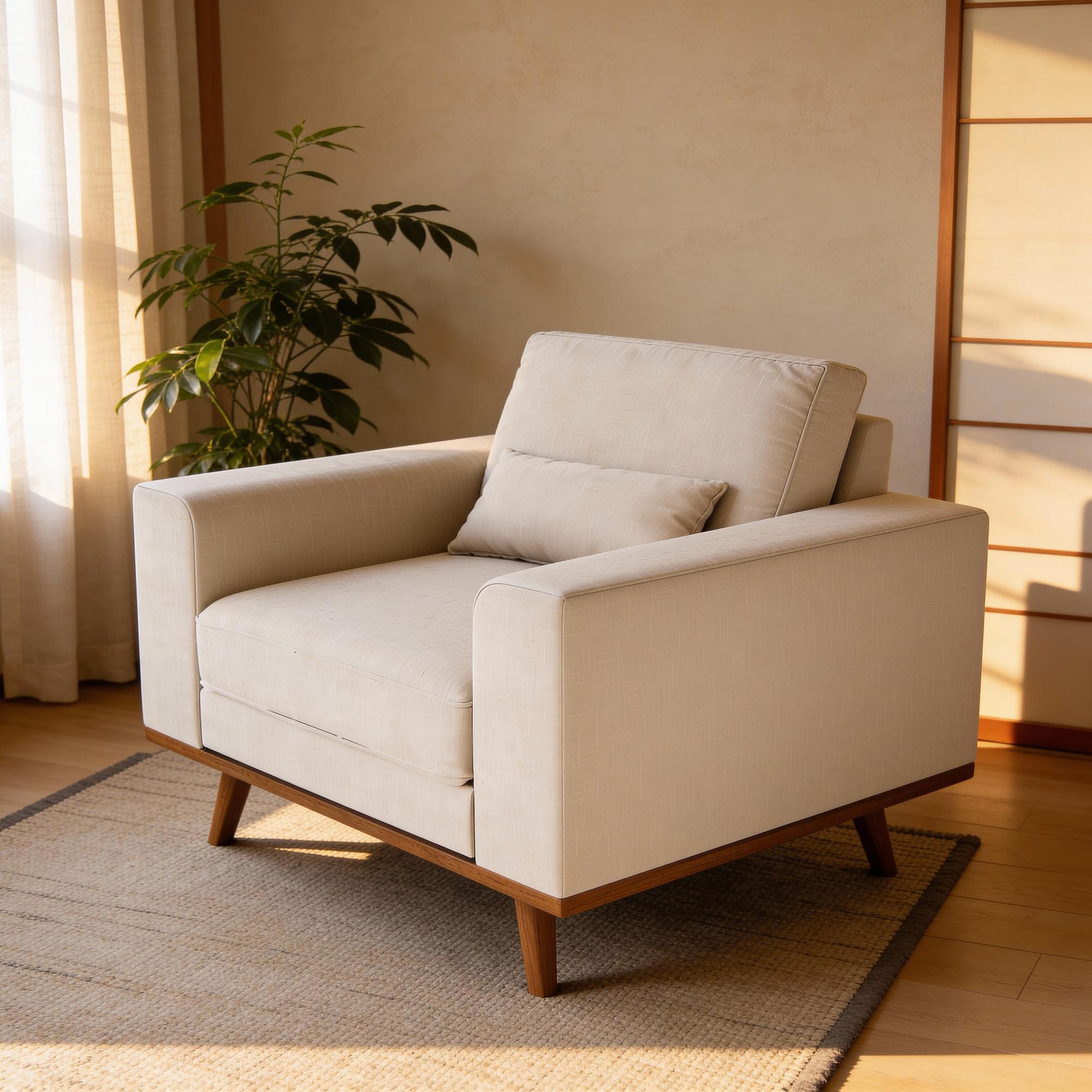 Sessel Japandi 1-Sitzer Beige 2