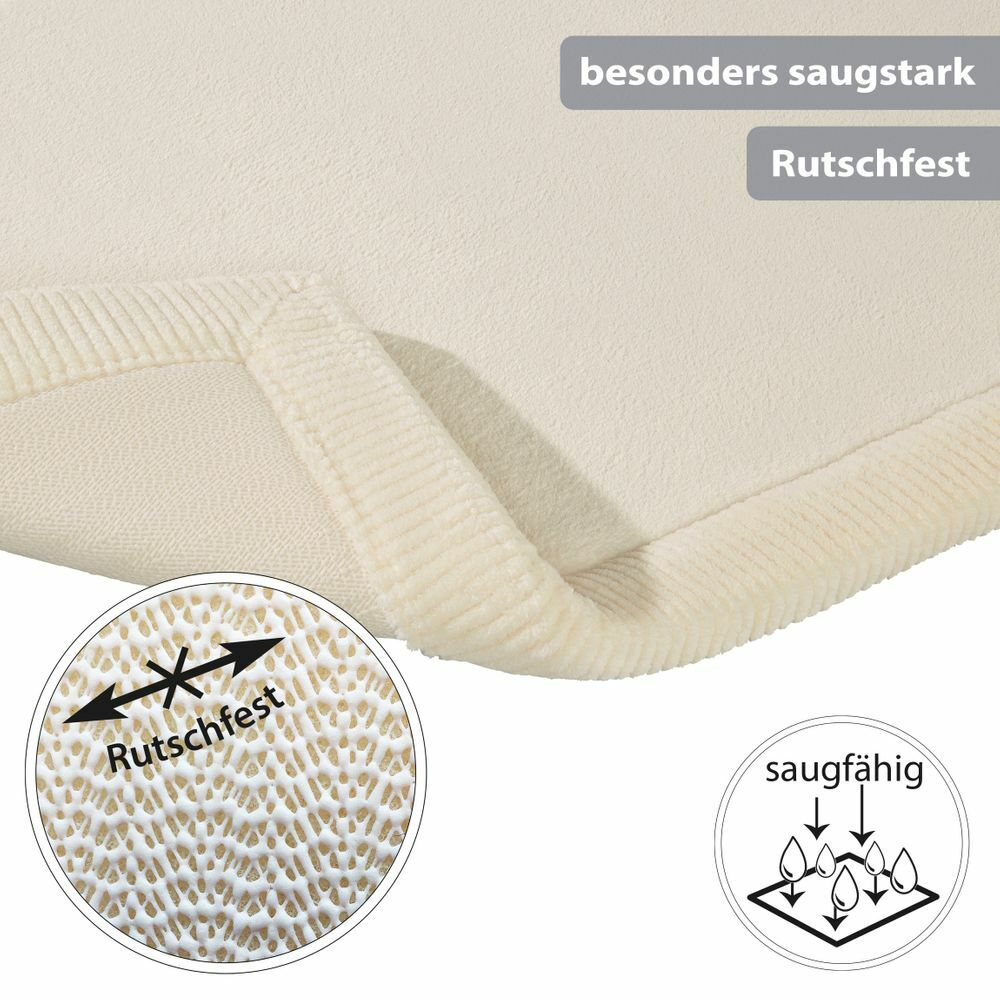 Rutschfeste Microfaser Badematte mit Memory Foam Natur 5