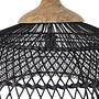 Hängelampe Teakholz Rattan Schwarz 1