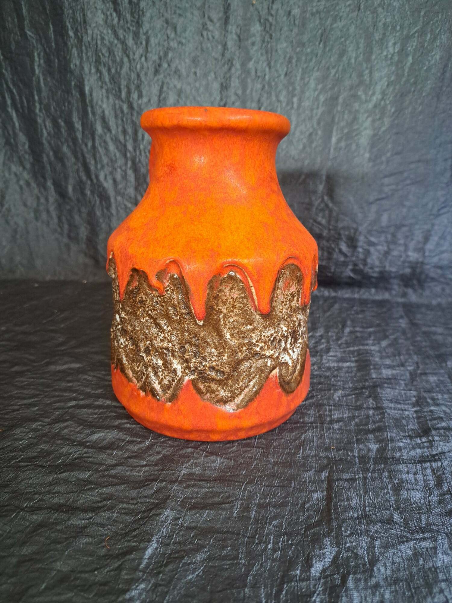 Vintage Vase Keramik Orange 2