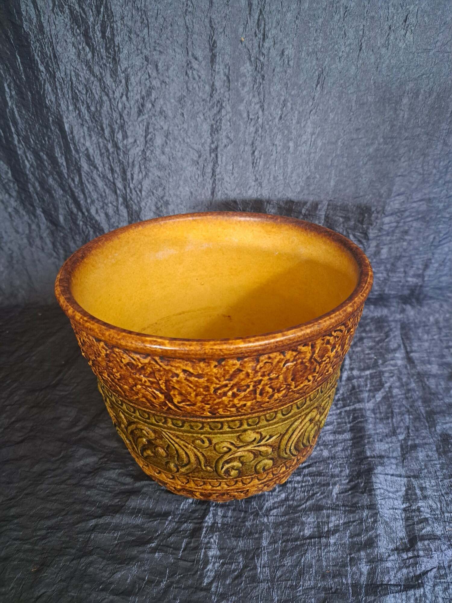 Vintage Blumentopf Keramik Mehrfarbig 1