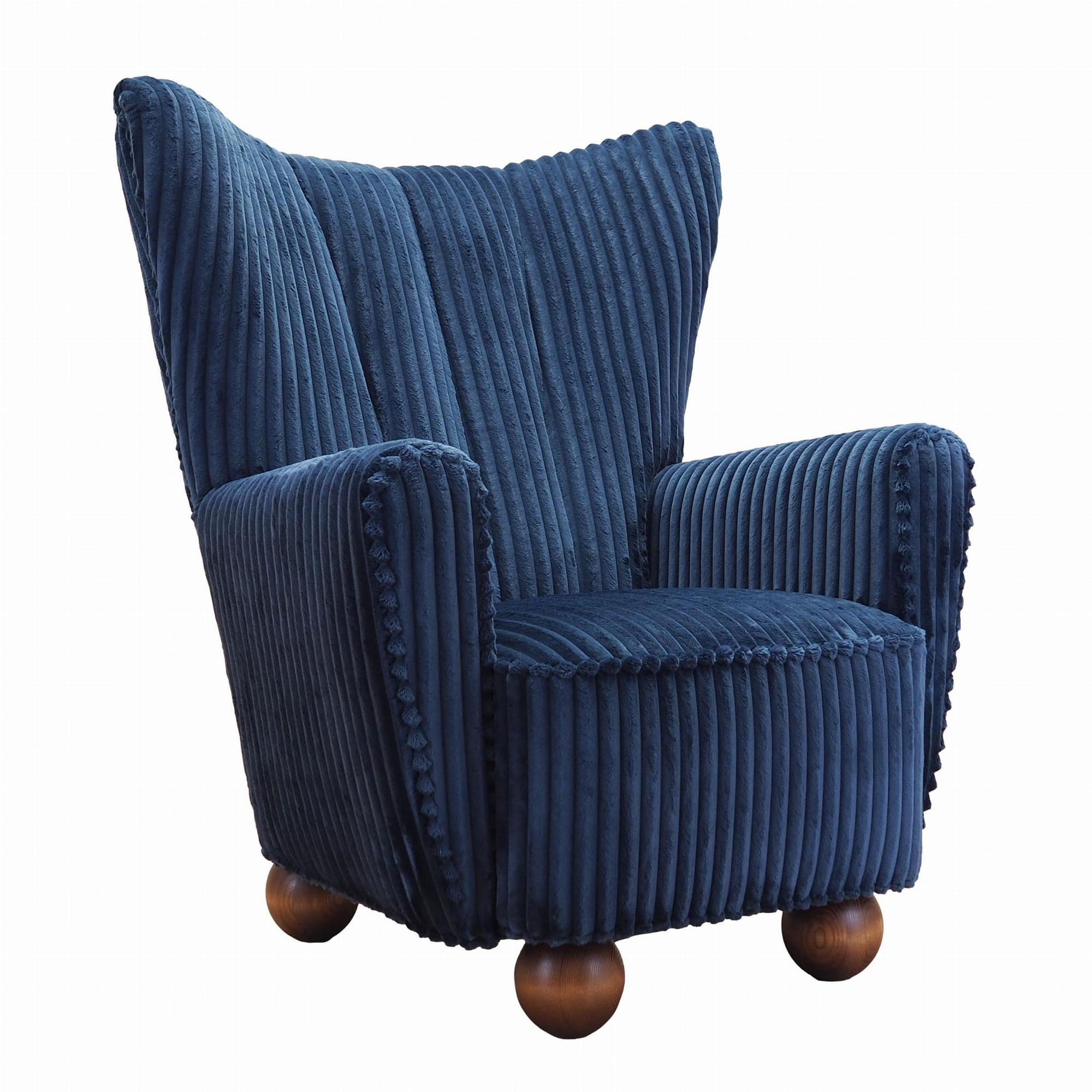 Armchair Velour Dark Blue 0