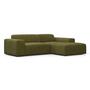 2-Sitzer Sofa Karen Récamiere Rechts Oliv 1