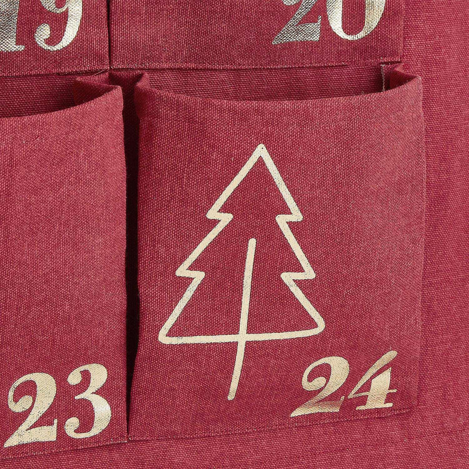 Adventskalender SANTA IS COMING Baumwolle Akazie Rot 4