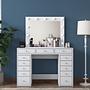 Dressing table with mirror and drawers White 4