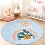 Sun and plant children's rug Ø120cm 0