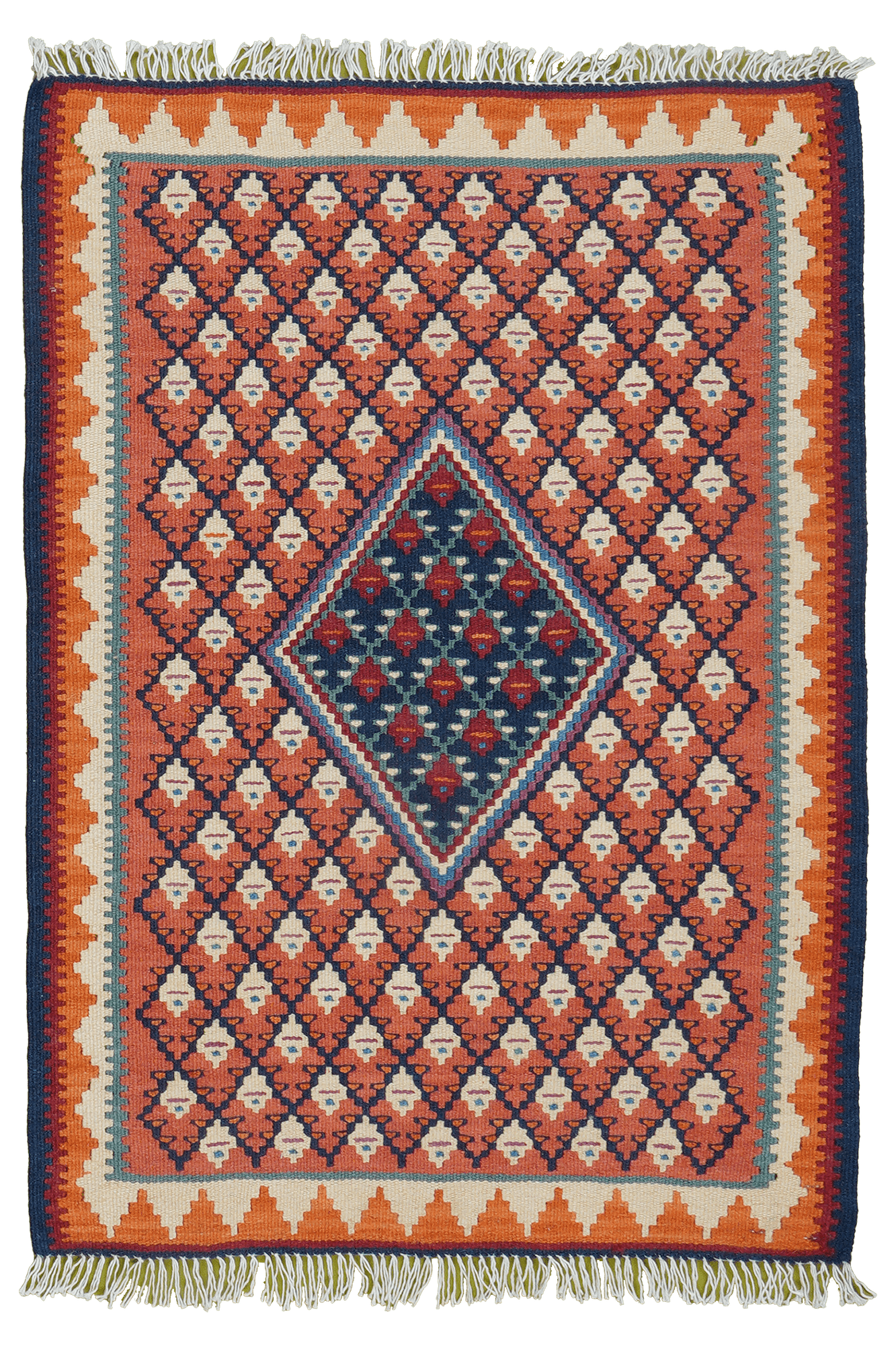 Kilim Senneh Teppich Braun 0