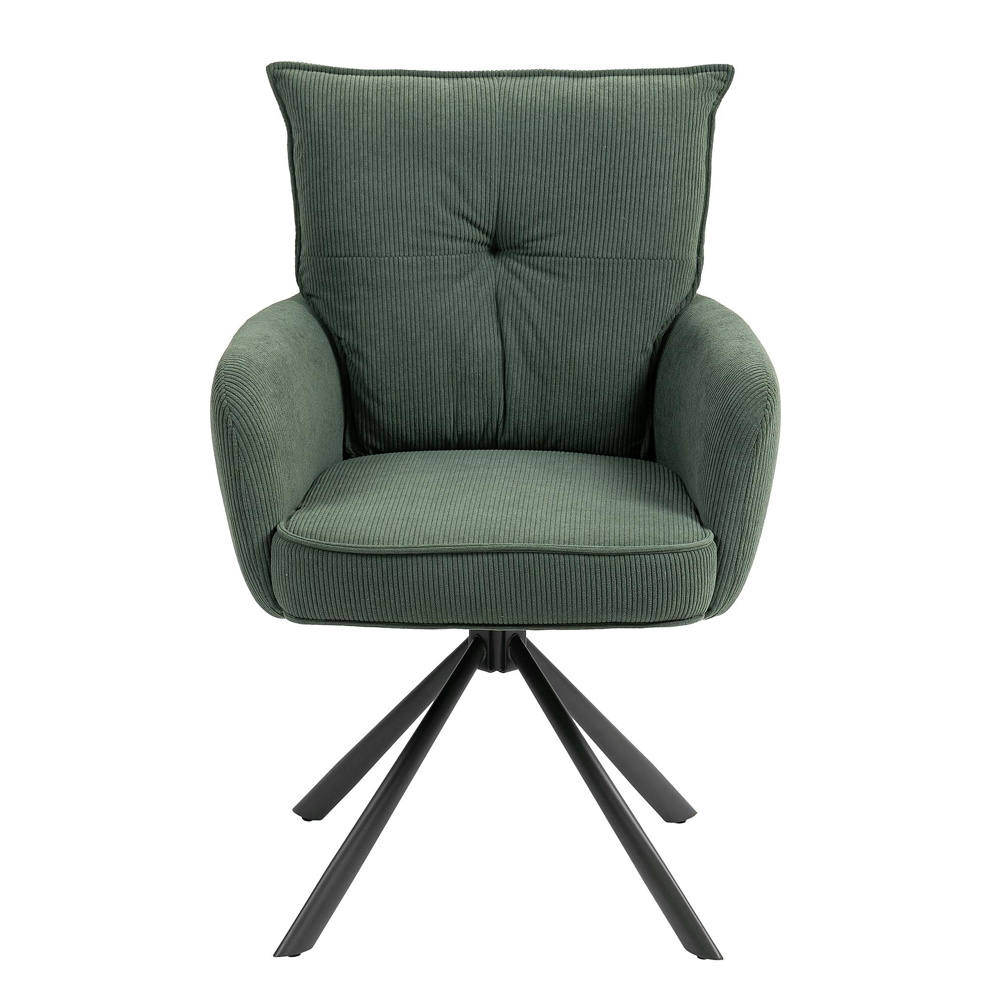 Didrip Drehbarer Armlehnenstuhl 2er-Set Cord Dunkelgrün 1