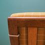 Armchair Teak wood Textile Yellow 1970s 11