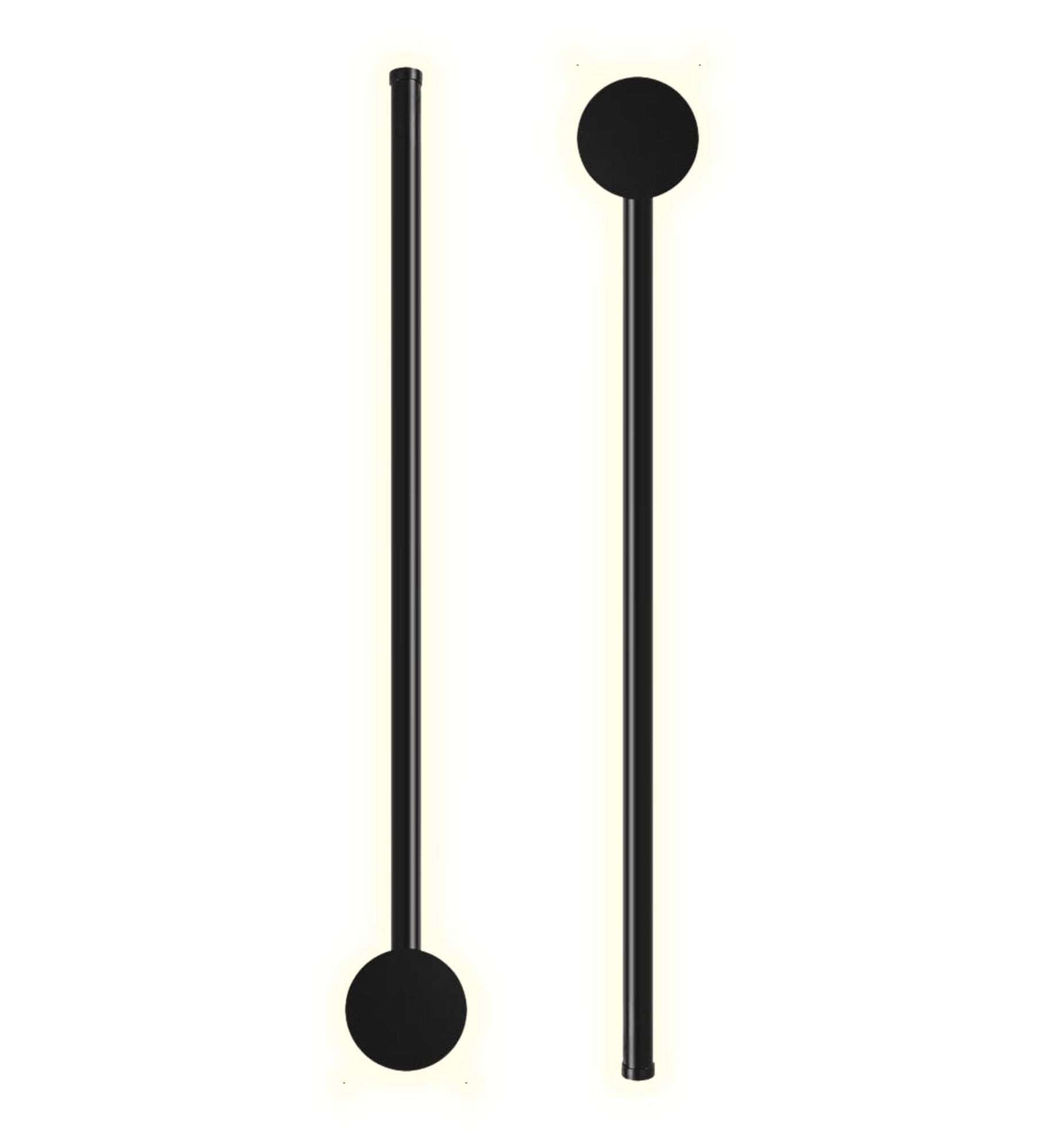 2x Minimalistische LED Wandleuchte PERSEIS Small Schwarz 2