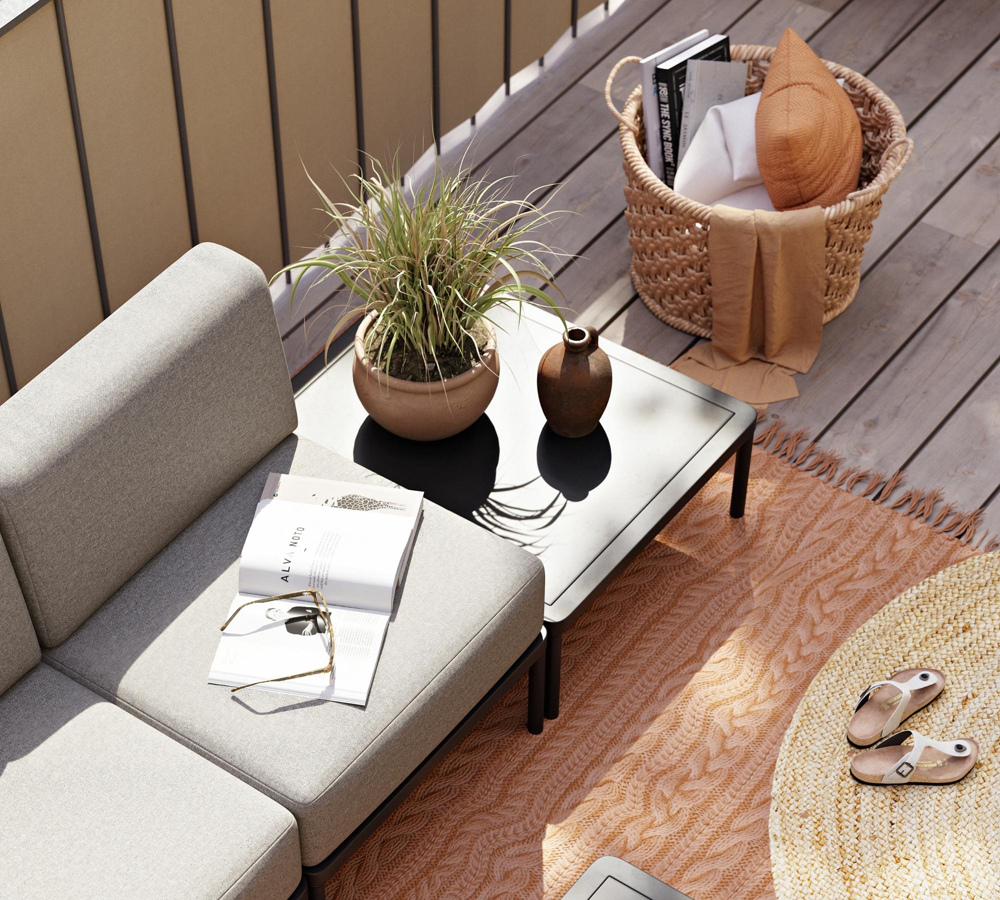 Hadley Outdoor Coffee Table Anthracite Grey Steel 60 x 70 cm 7