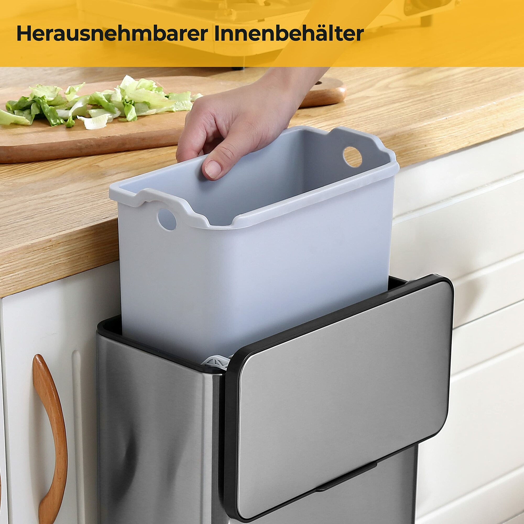 Biomülleimer Edelstahl 5L 3