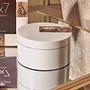 Decio Creme und Braune Kleine Runde Box
 4