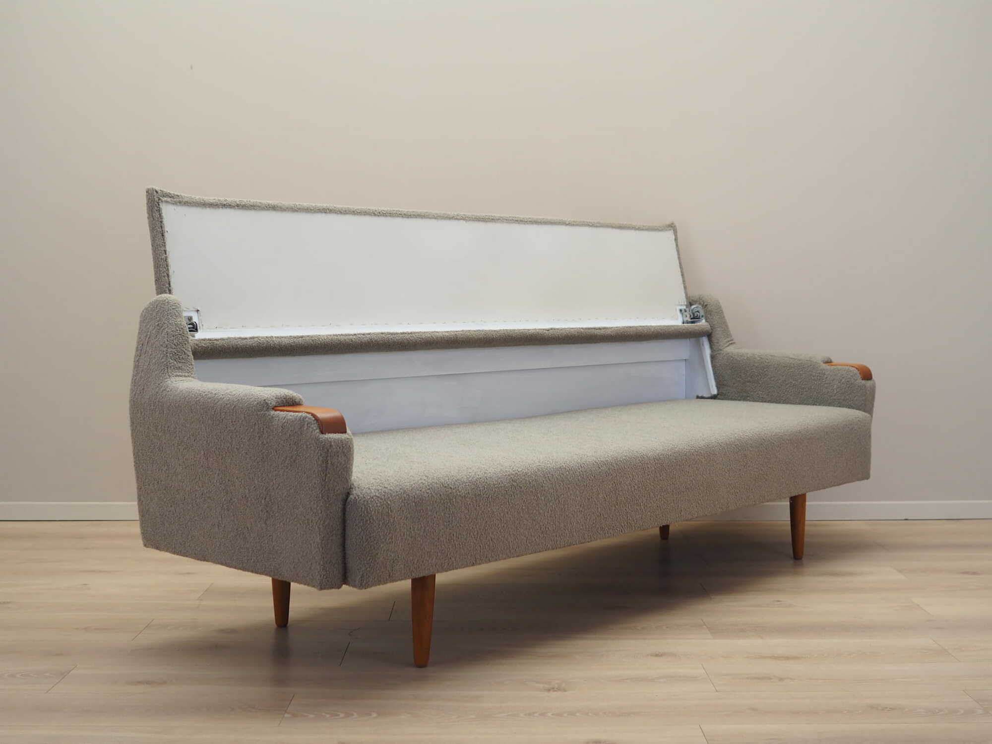 Sofa Teakholz Textil 1970er Grau Jahre 5