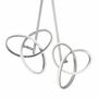 LED Pendelleuchte 2-flammig Kunststoff Eisen Silber 0