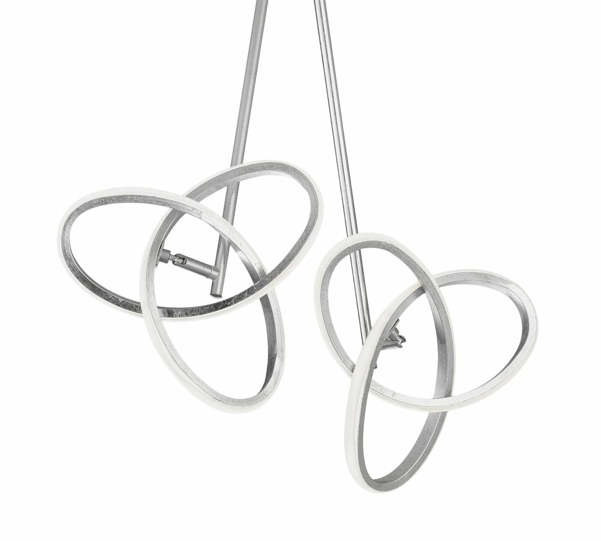 LED Pendelleuchte 2-flammig Kunststoff Eisen Silber 0