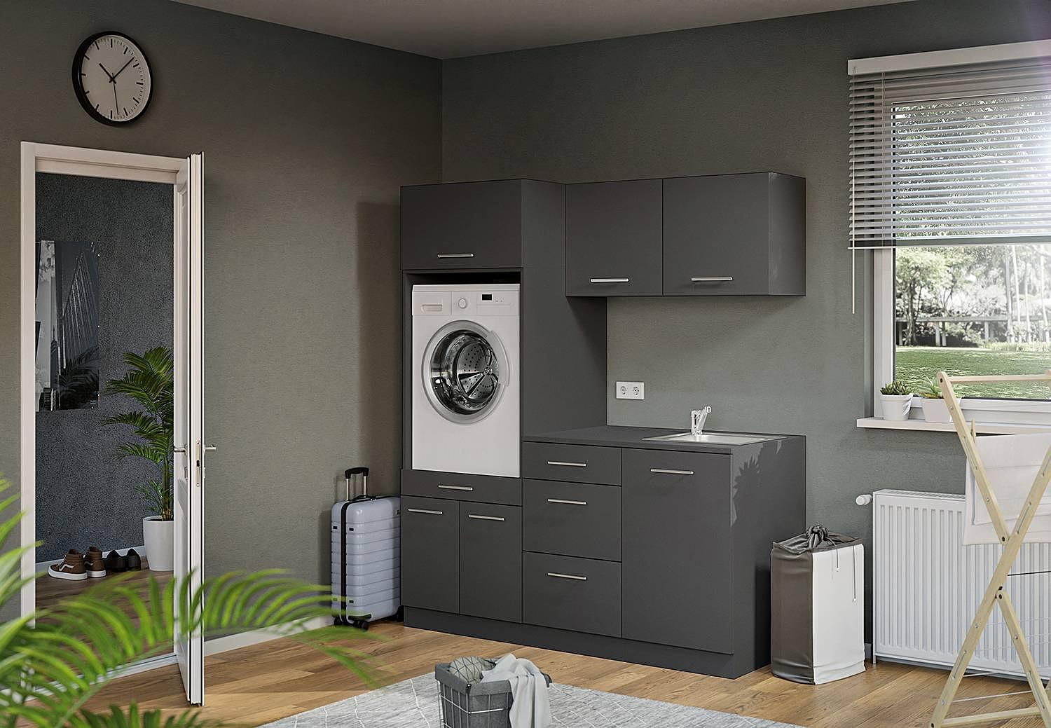Hängeschrank 1 Tür Anthrazit Höhe: 50 cm 2