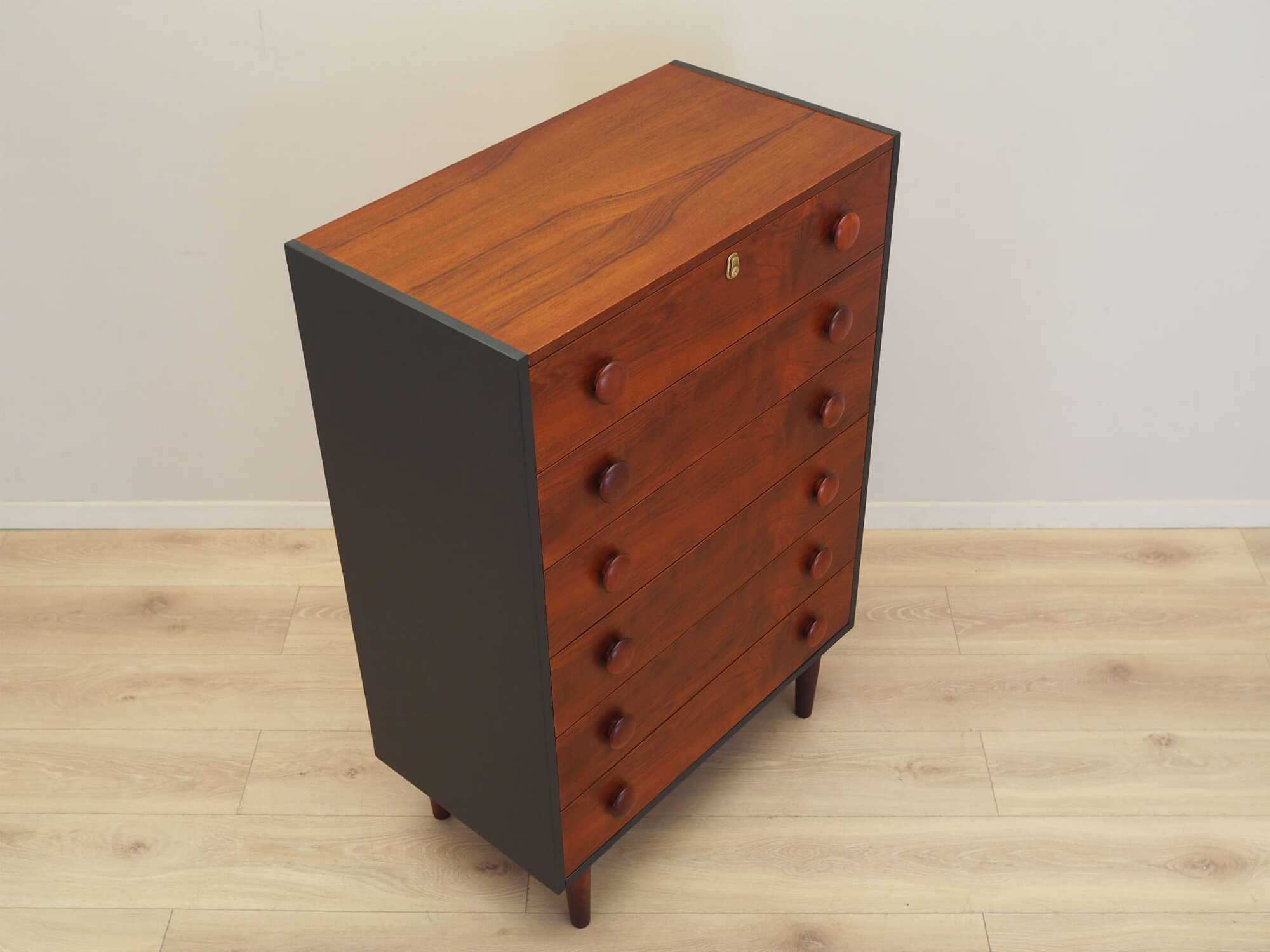 Vintage chest of drawers Teak wood Brown 1970s 5