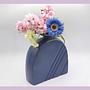 Vintage Blumenvase Keramik Blau 1990er Jahre 1
