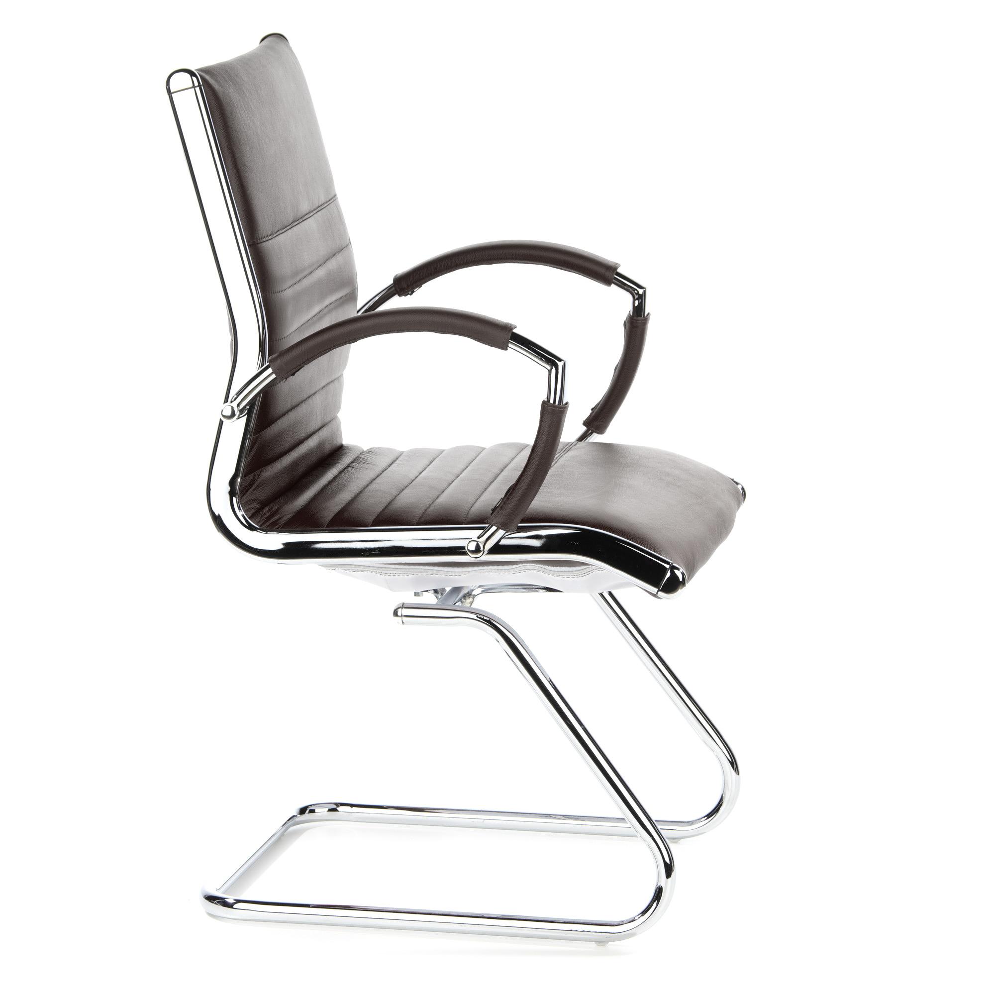 Parma V Chair Cantilever Leather Brown 2