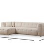 Nour Sofa Chaise Longue Left Beige 6