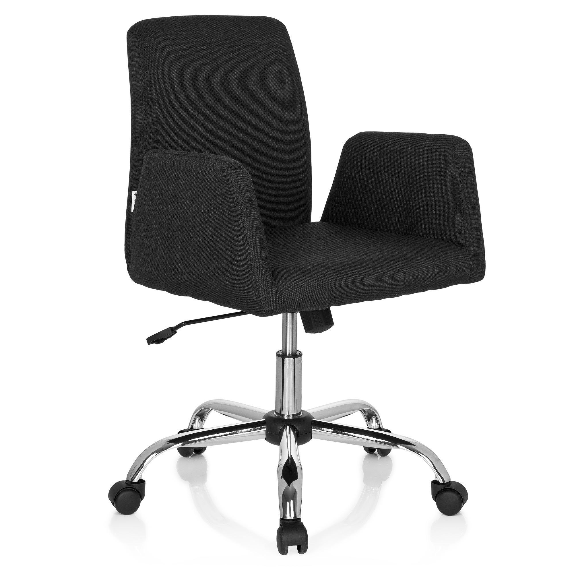 FLOW Office Chair Swivel with Casters Fabric Black 1