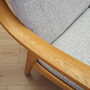 Vintage Sofa 3-seater Oak Wood Textile Grey 1960s 7