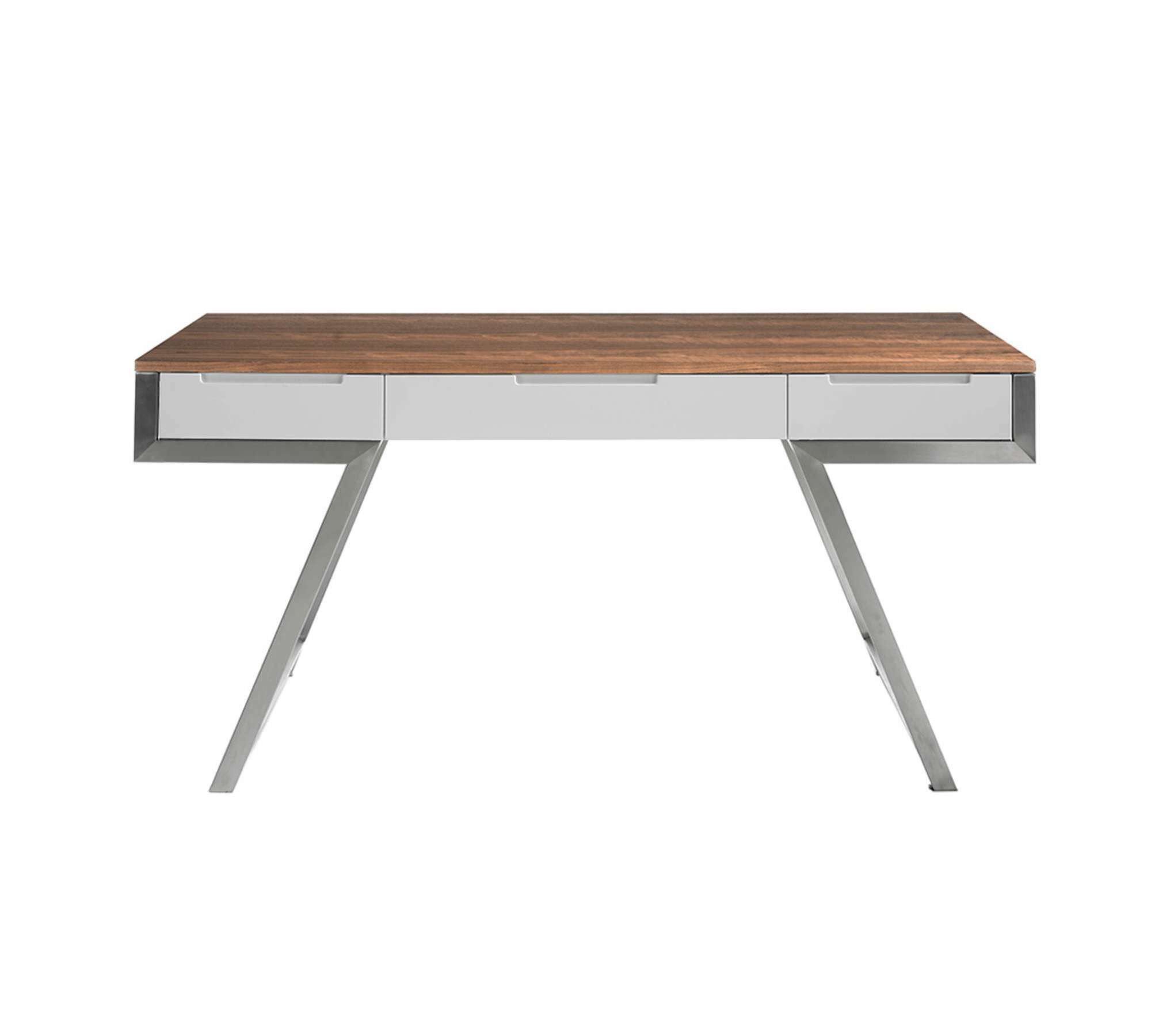 Schreibtisch Nussbaumholz Metall Braun 1