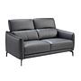 2-seater sofa black leather 6