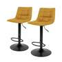 2x Bar stool steel fabric mustard yellow 0
