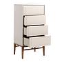 Chiffonier mit 4 Schubladen Walnussfurnier Creme 3