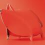 Sparschwein aus 100% Recyceltem Leder aus Spanien Rot 0