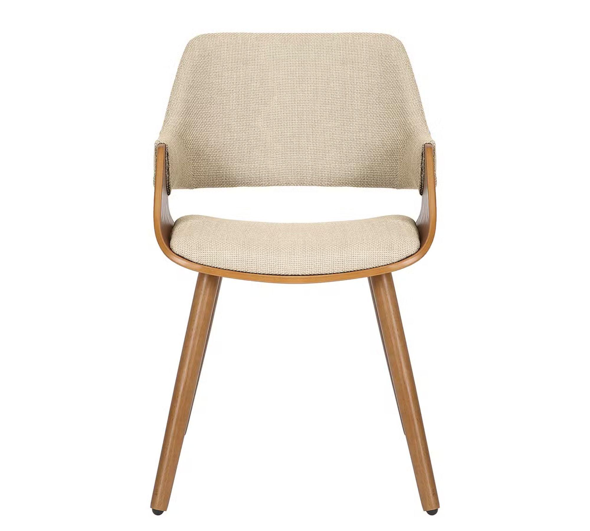 Polsterstuhl 2er-Set Stoff Creme 1