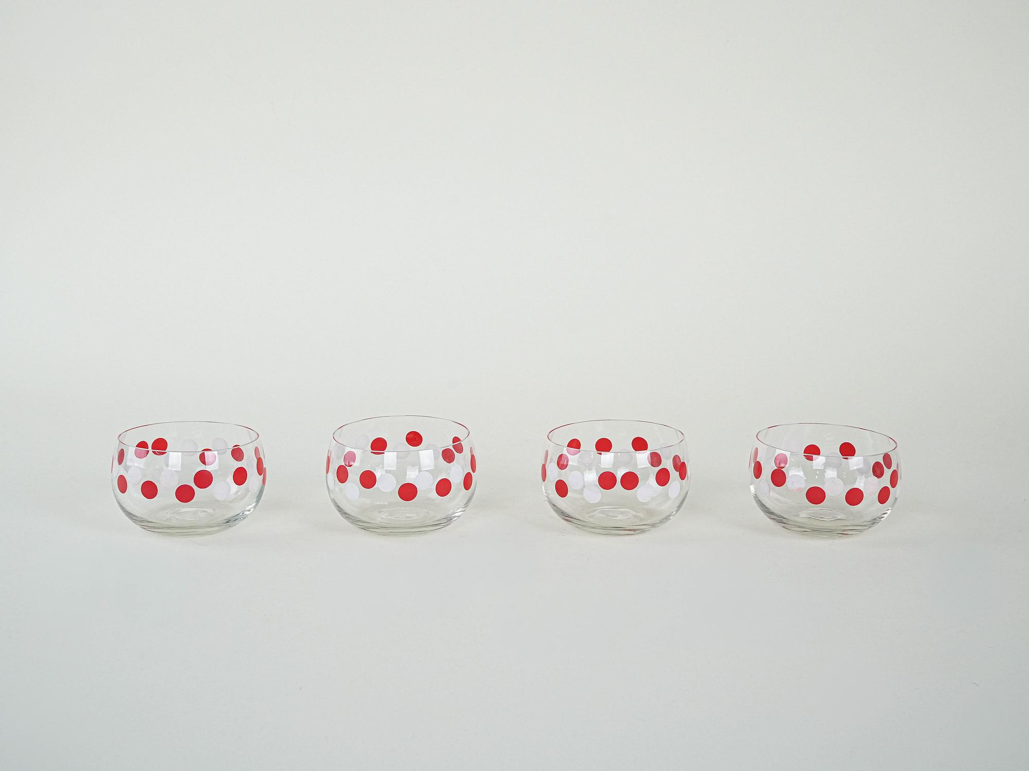 Glass Bowl Set Transparent 1980s 2