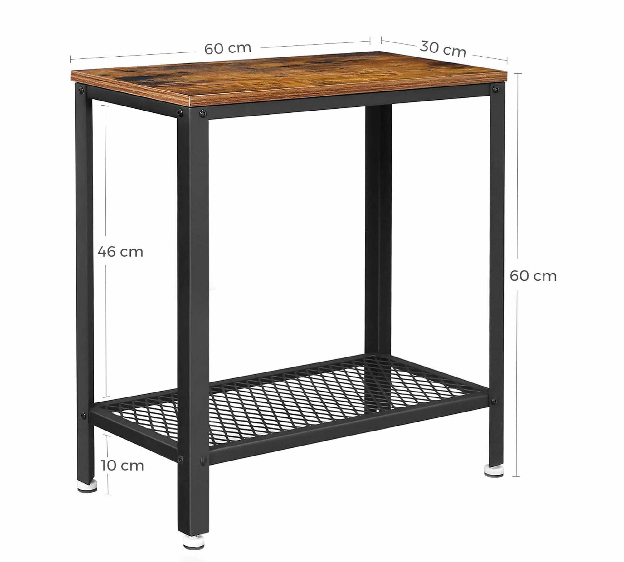 Beistelltisch Holz Metall Schwarz Braun 5