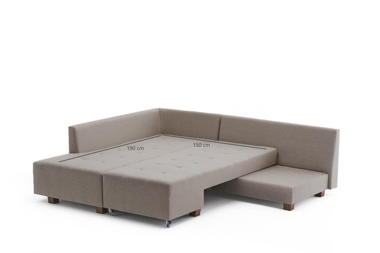 Manama Corner Sofa Bed Left - Cream 7