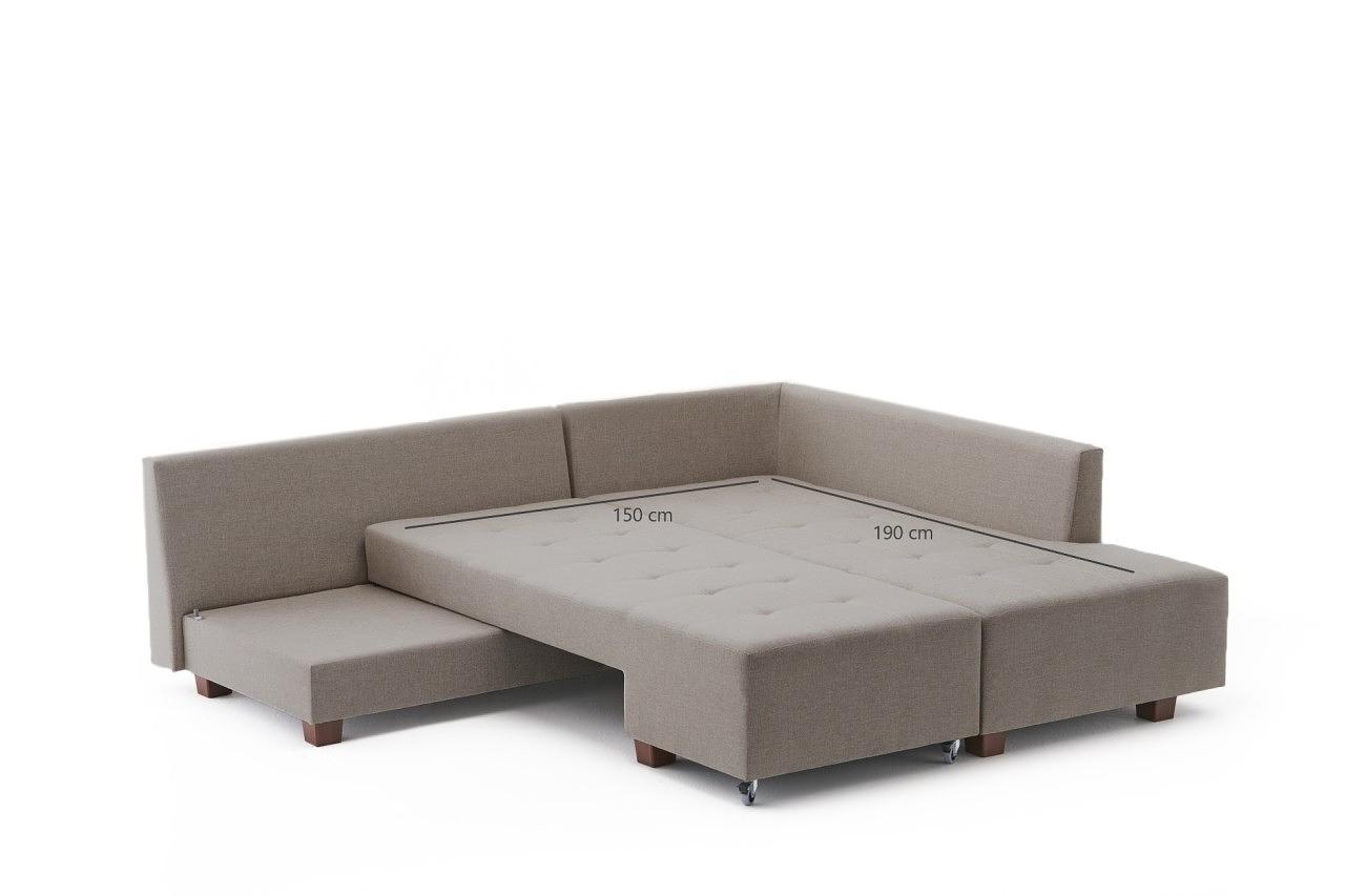 Manama Corner Sofa Bed Right - Cream 7