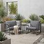 Lounge chair Moda set of 3 steel woven fabric grey 3
