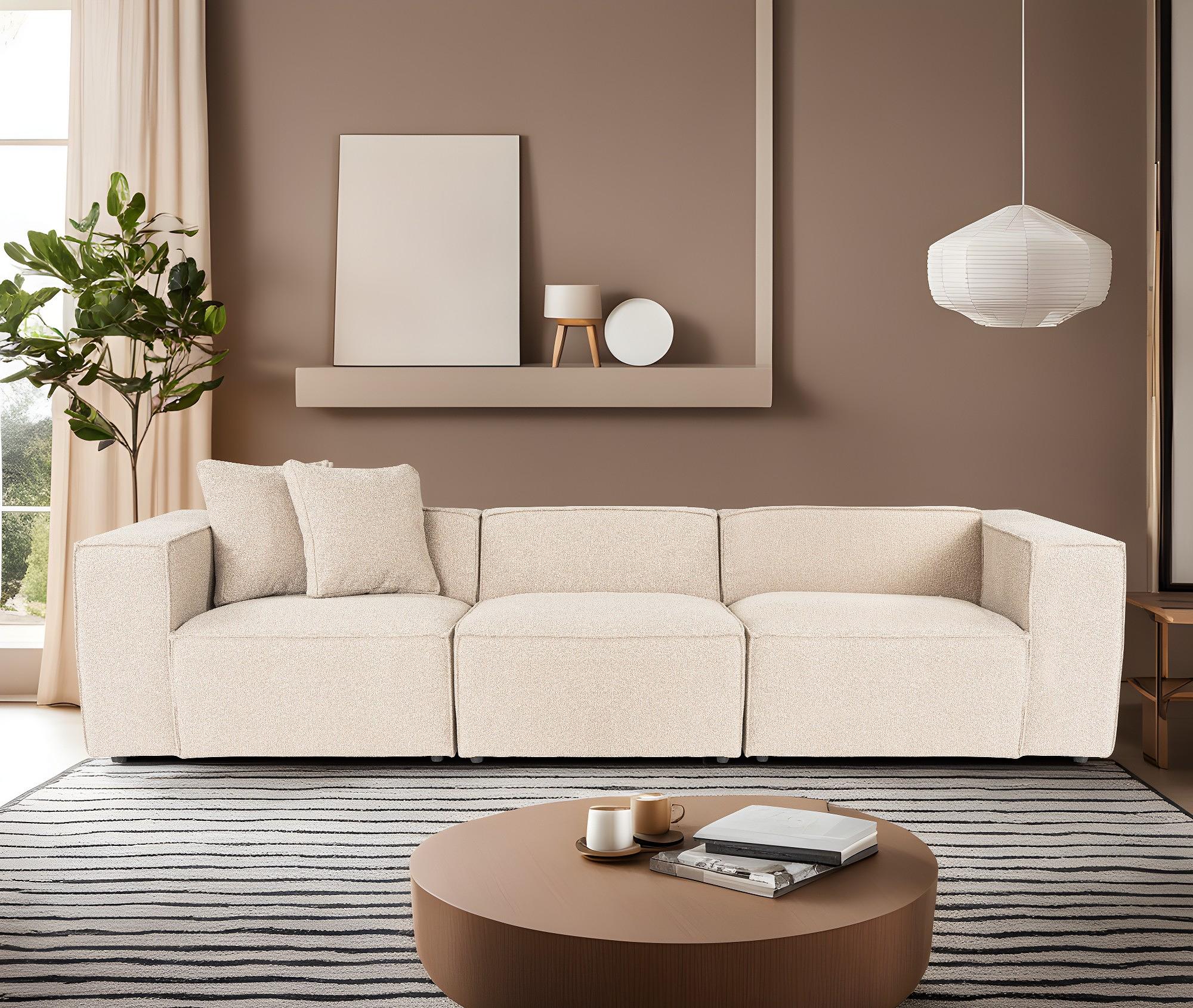 Lora 3-seater sofa beige 1