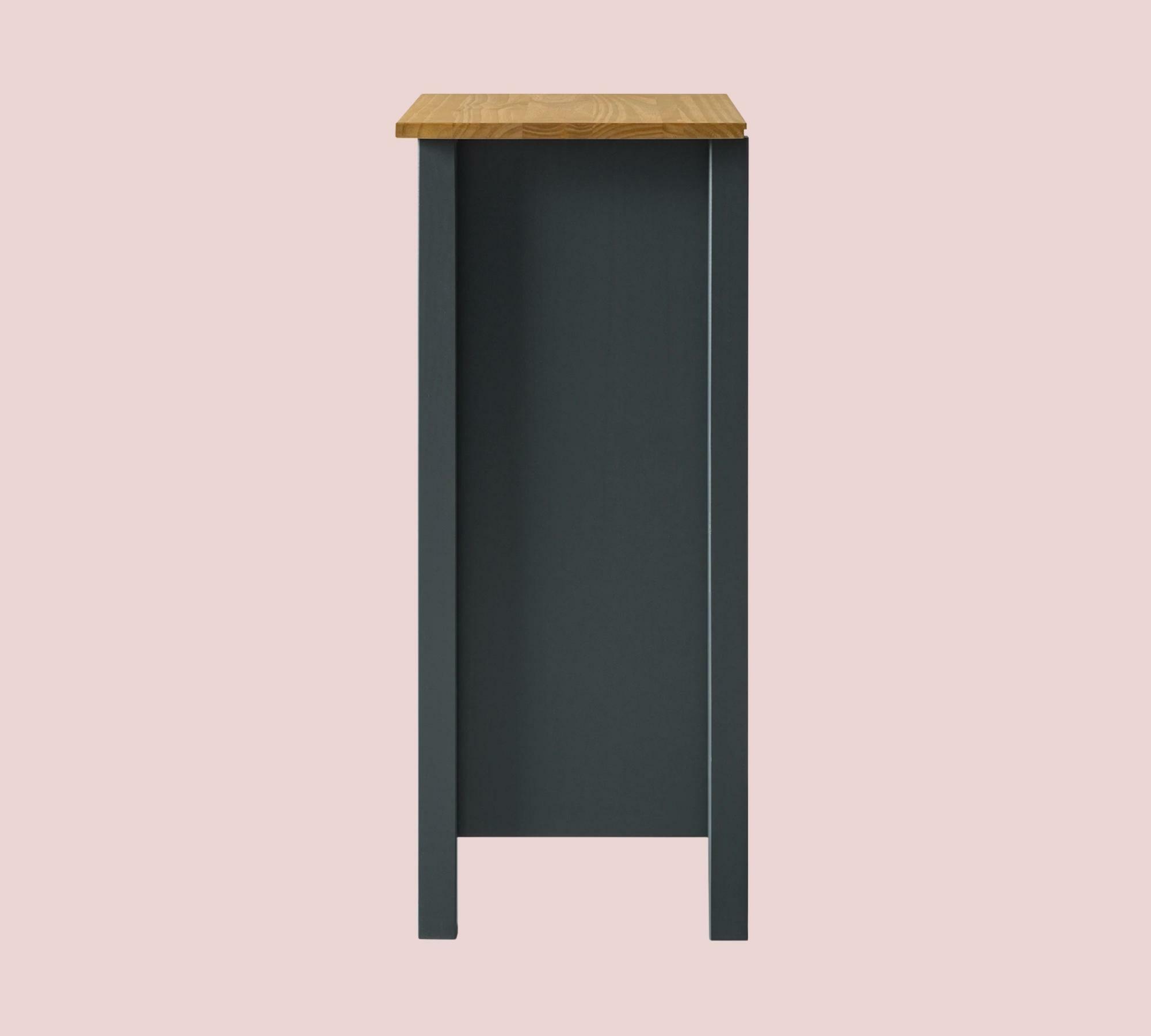 Kommode mit 4 Schubladen Massivholz Anthrazit 2
